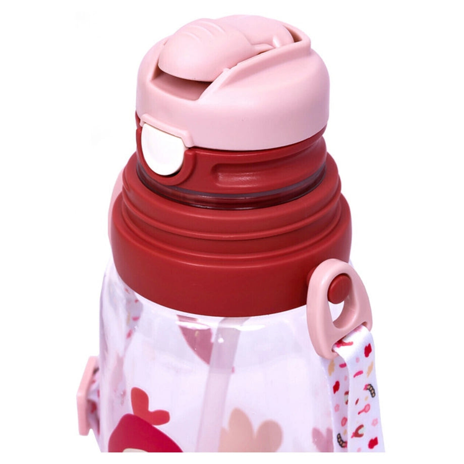 Eazy Kids Water Bottle 600ml wt straw (Pink)