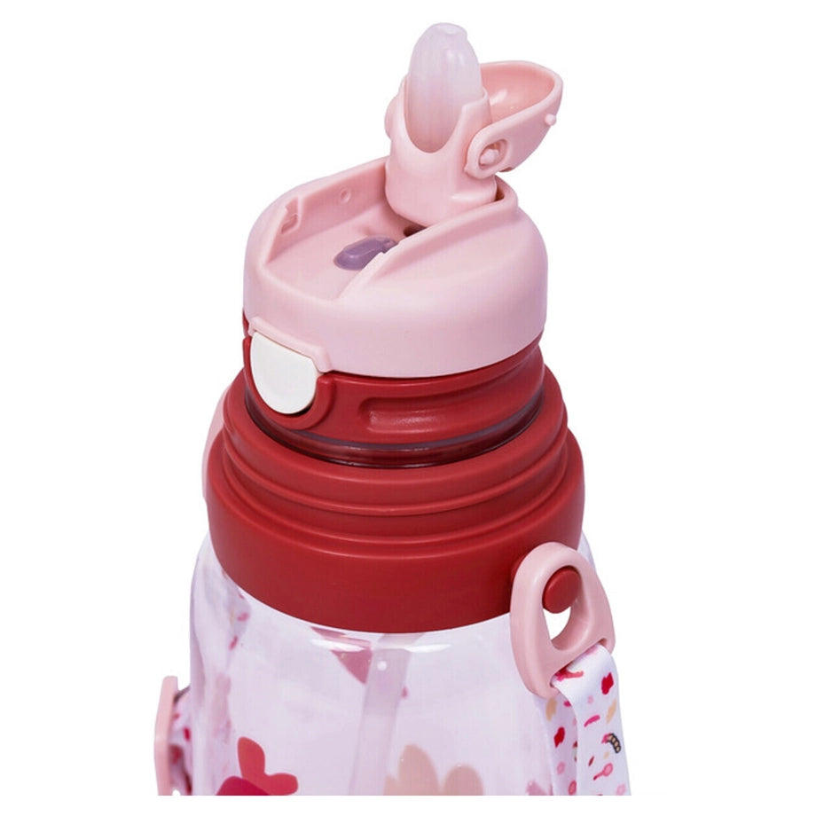 Eazy Kids Water Bottle 600ml wt straw (Pink)