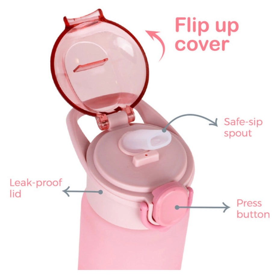 Eazy Kids Water Bottle 500ml wt Handle (Pink)