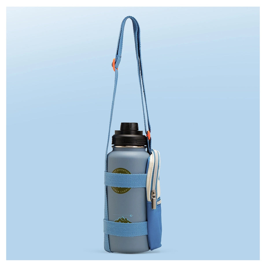 Eazy Kids Water Bottle Explorer w/Travel Sling Bag 950ml (Blue)