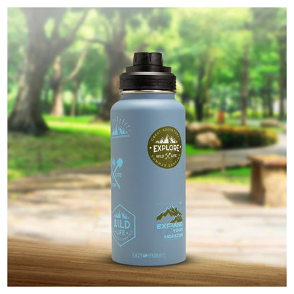 Eazy Kids Water Bottle Explorer w/Travel Sling Bag 950ml (Blue)