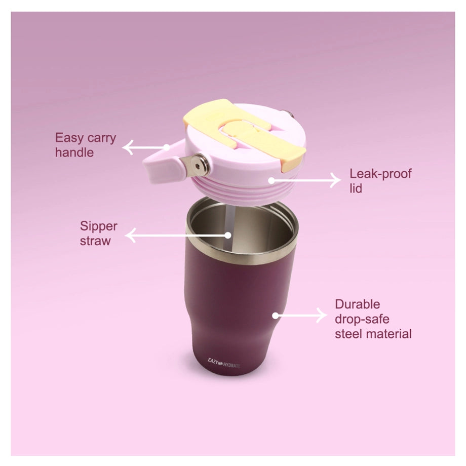 Eazy Kids Vacuum Insulated Tumbler w/handle 500ml (Purple)