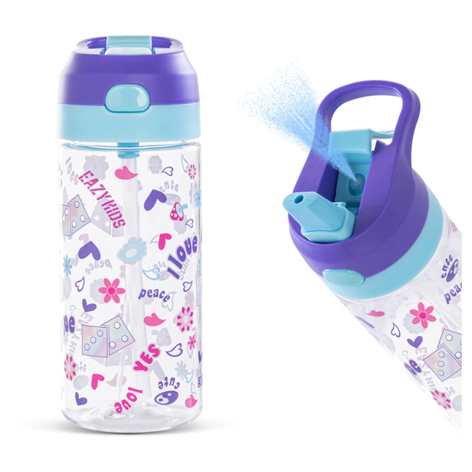 Eazy Kids Tritan Water Bottle W/Spray 500ml (Purple)