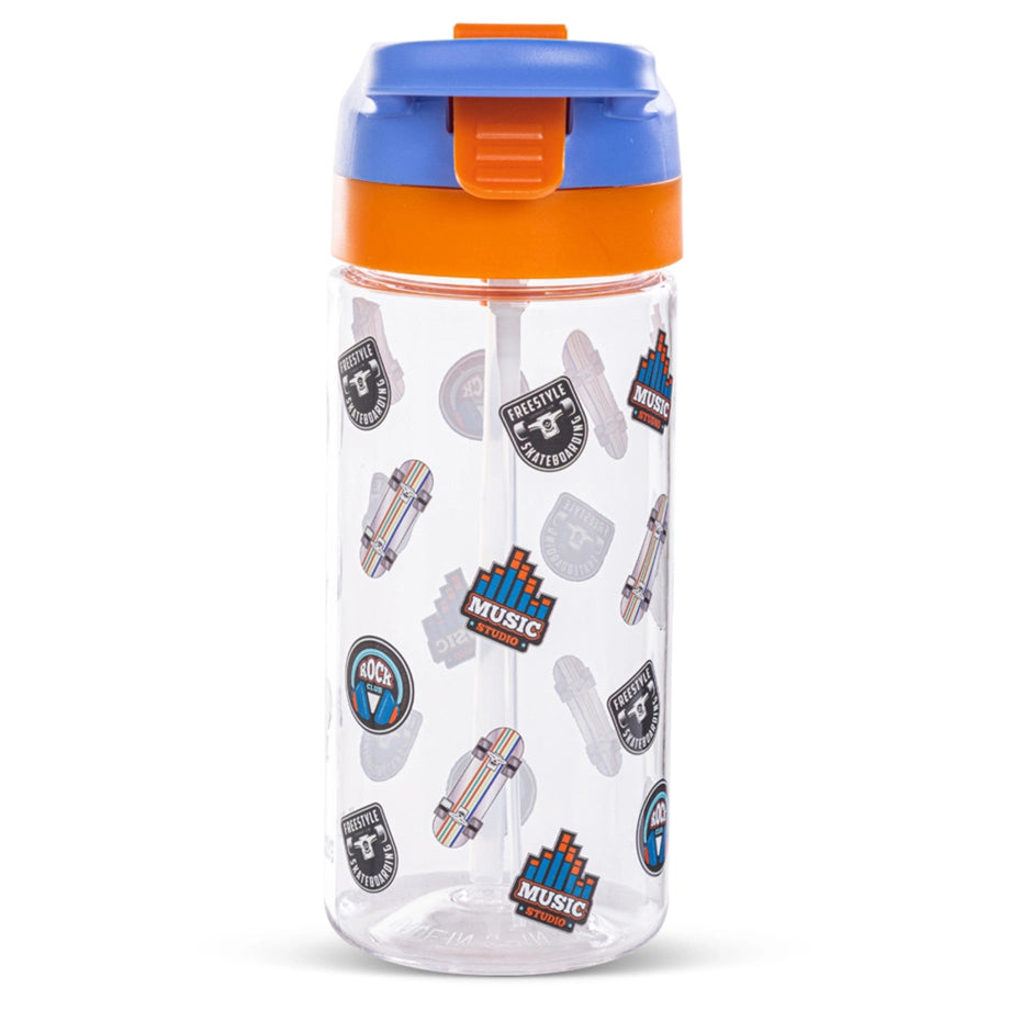 Eazy Kids Skater Tritan Water Bottle W/Spray 500ml (Blue)