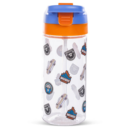 Eazy Kids Skater Tritan Water Bottle W/Spray 500ml (Blue)
