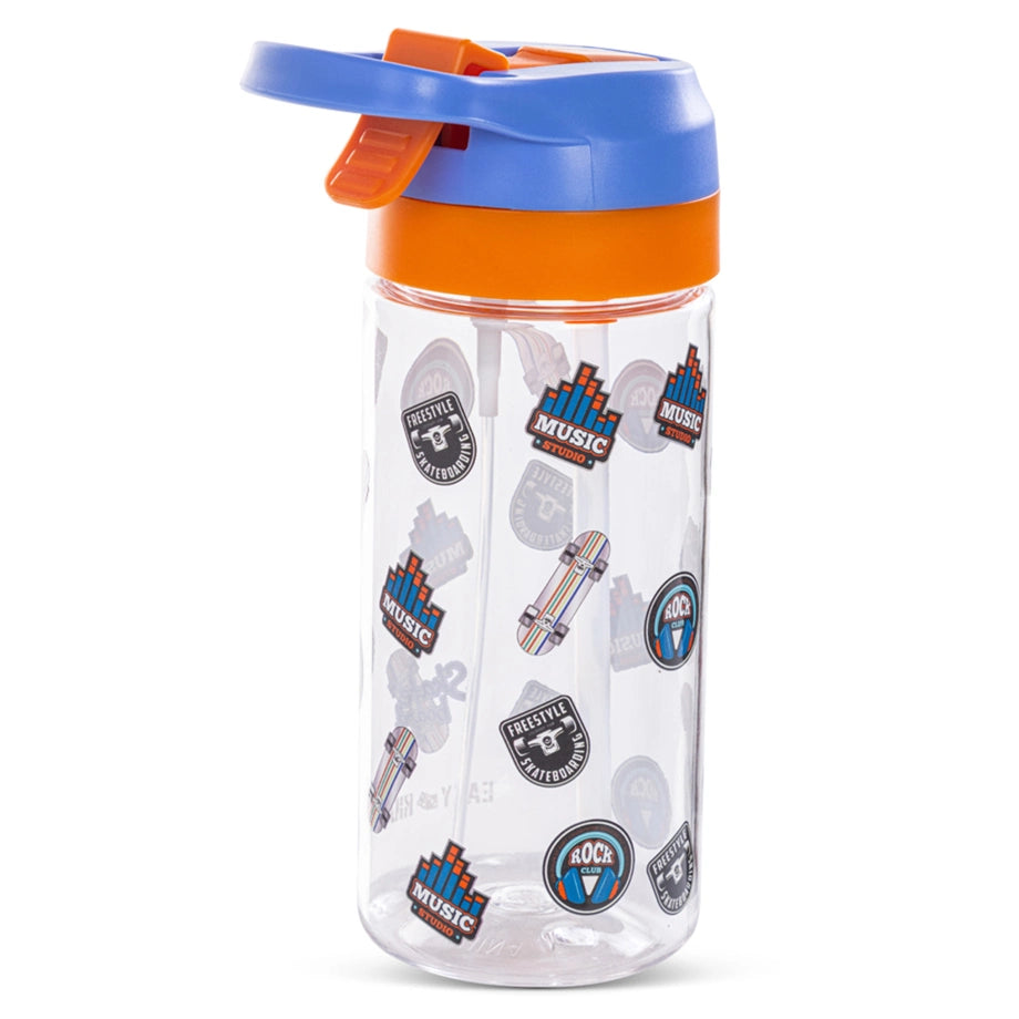 Eazy Kids Skater Tritan Water Bottle W/Spray 500ml (Blue)