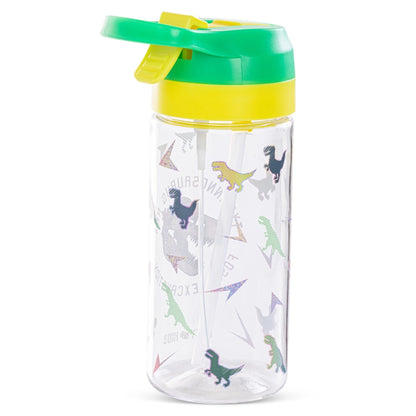 Eazy Kids Dinosaur Tritan Water Bottle W/Spray 500ml (Green)
