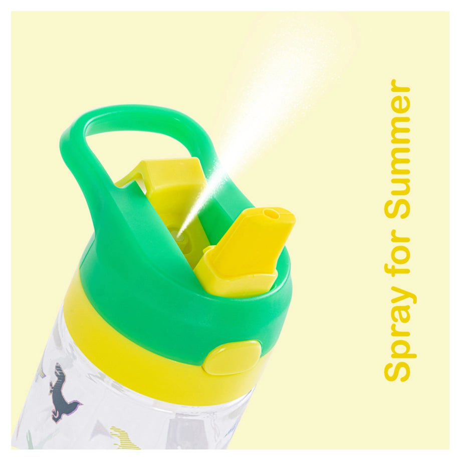Eazy Kids Dinosaur Tritan Water Bottle W/Spray 500ml (Green)