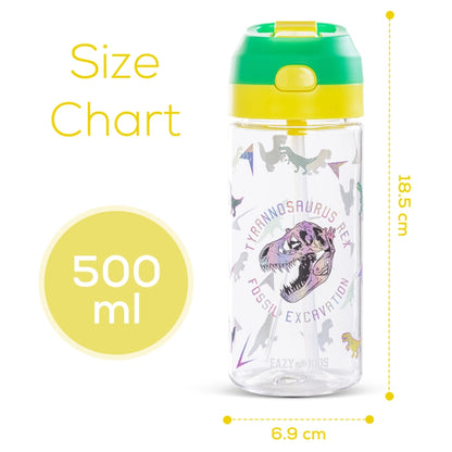 Eazy Kids Dinosaur Tritan Water Bottle W/Spray 500ml (Green)