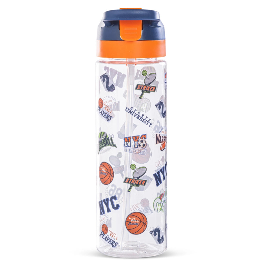 Eazy Kids Basket Ball Tritan Water Bottle W/Spray 750ml (Blue)