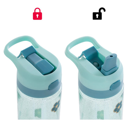 Eazy Kids Flora Tritan Water Bottle W/Spray 750ml (Gitter Green)