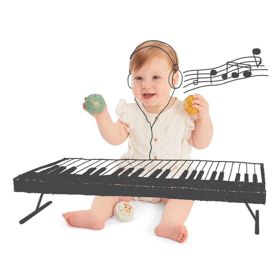 Sophie La Girafe 3 Musical Balls  Hearing (Yellow Green White)