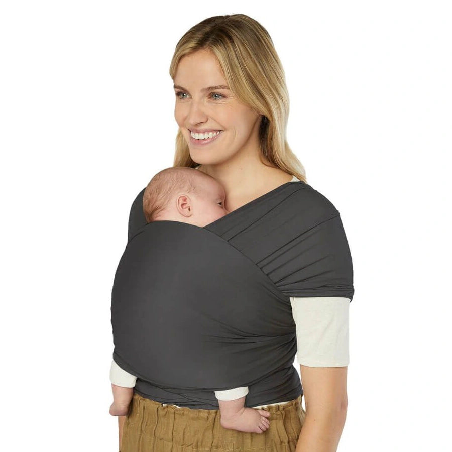 Ergobaby Aura Sustainably Sourced Knit Baby Wrap (Soft Black)