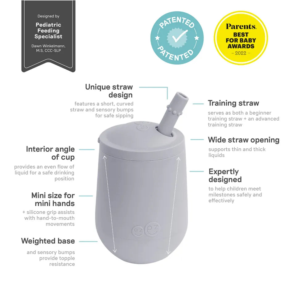ezpz Mini Cup & Straw Training System (Pewter)