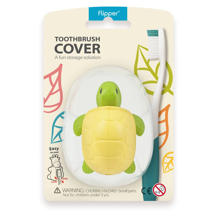 Flipper Fun Animal Turtle Toothbrush Cover One Touch Open & Close Suction Cup Toothbrush Holder Dust Proof Made In Malaysia Patented Design
