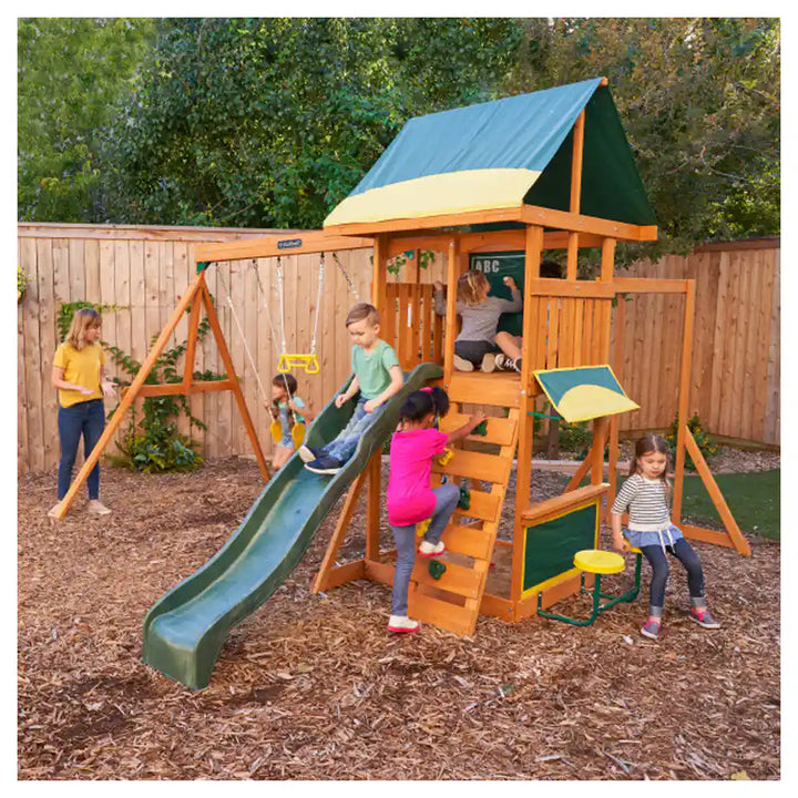 Kidkraft Brightside Wooden Swing Set & Playset