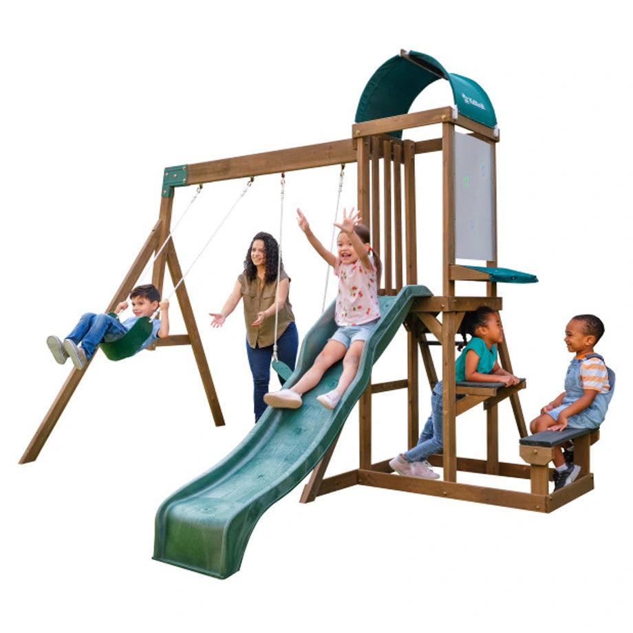 KidKraft Wilderness Point Wooden Swing Set KidKraft Wilderness Point Wooden Swing Set