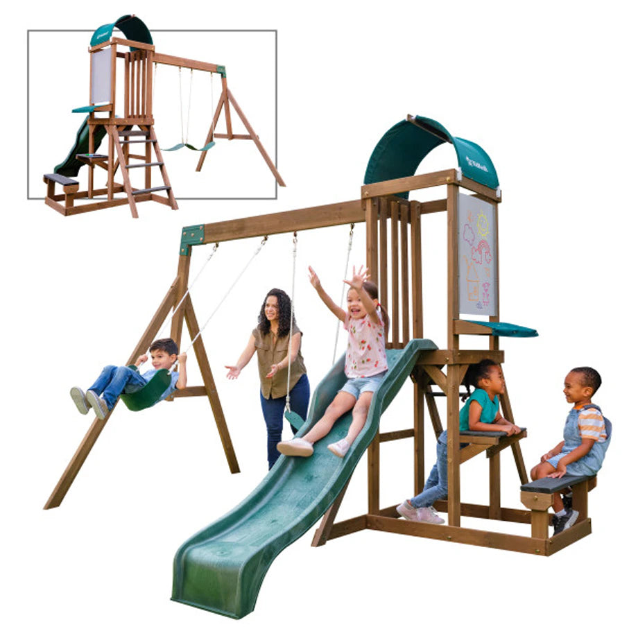KidKraft Wilderness Point Wooden Swing Set KidKraft Wilderness Point Wooden Swing Set