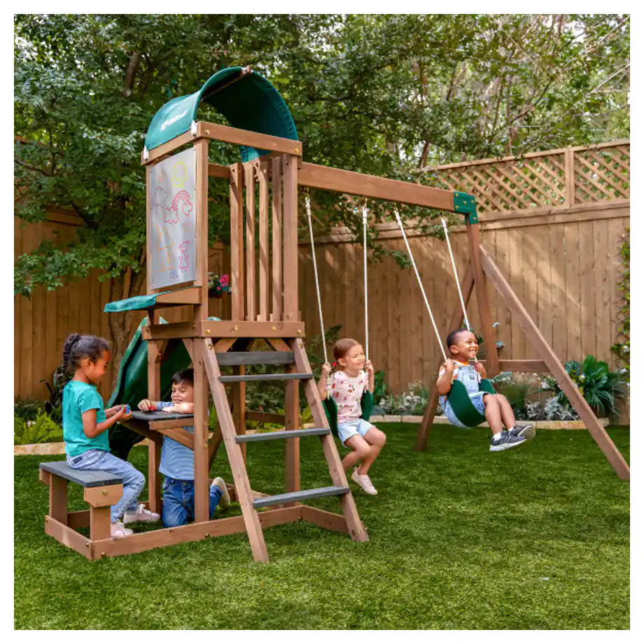 KidKraft Wilderness Point Wooden Swing Set KidKraft Wilderness Point Wooden Swing Set