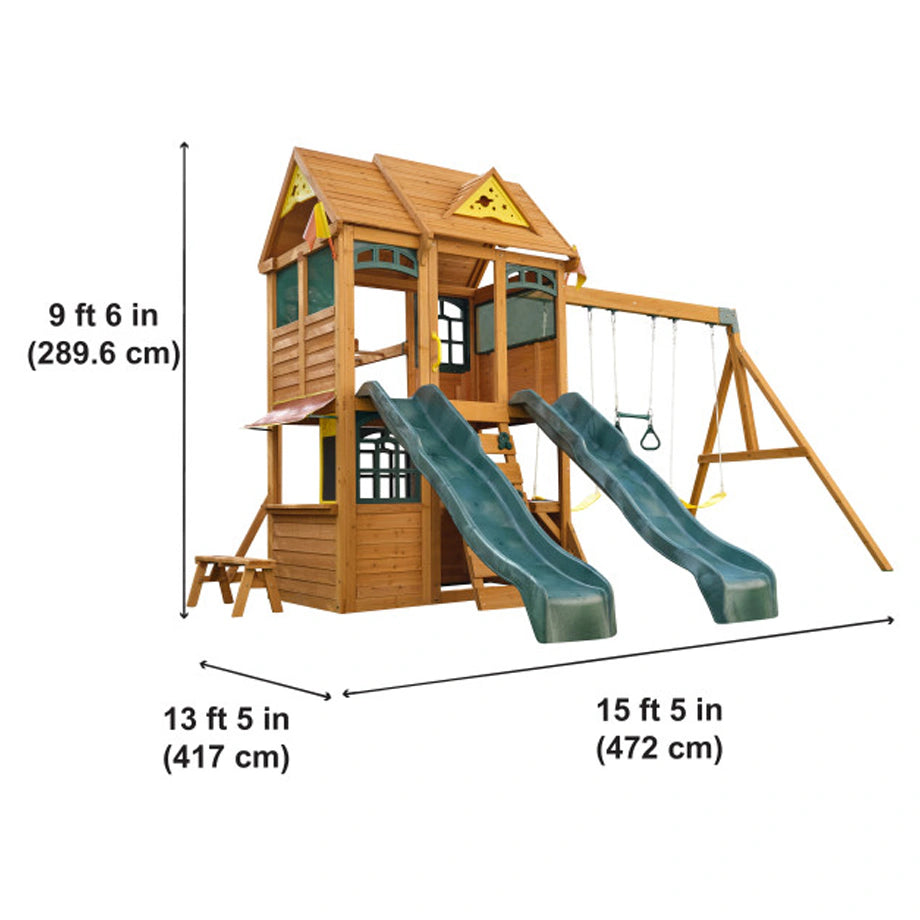 Kidkraft Overland Heights Wooden Swing Set
