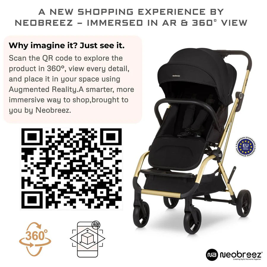 عربة أطفال Neobreez Octa 360° بمقعد دوار للأطفال الصغار (أسود) عربة أطفال Neobreez Octa 360° بمقعد دوار للأطفال الصغار (أسود)