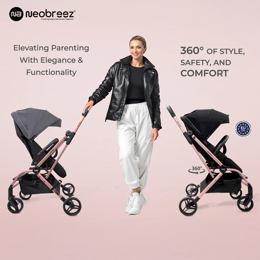 عربة أطفال Neobreez Octa 360° بمقعد دوار للأطفال الصغار (أسود) عربة أطفال Neobreez Octa 360° بمقعد دوار للأطفال الصغار (أسود)
