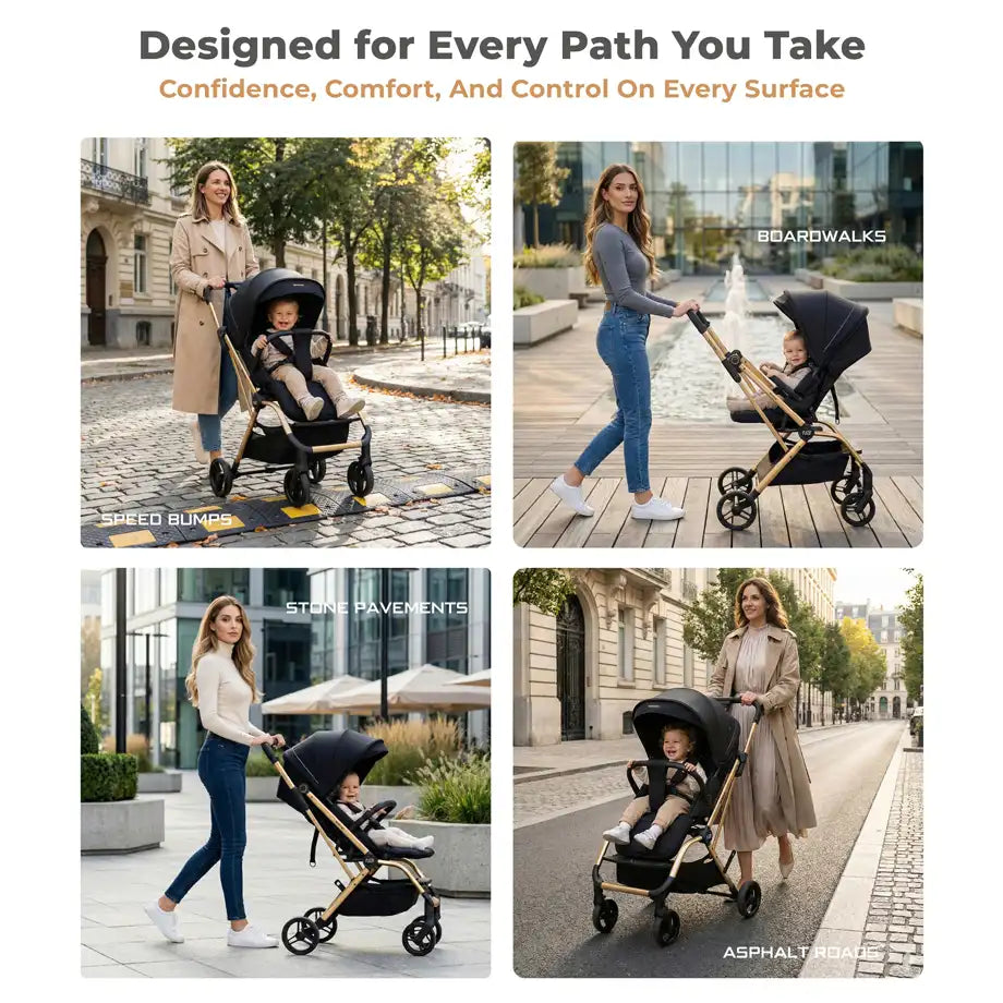 Neobreez Octa 360° Rotatable Seat Baby Toddler Stroller (Black)