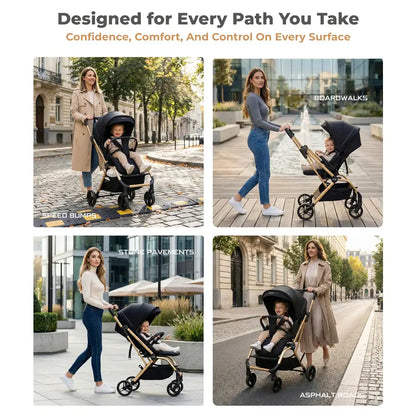 Neobreez Octa 360° Rotatable Seat Baby Toddler Stroller (Black)