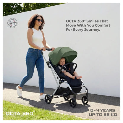 Neobreez Octa 360 Degree Reversible Stroller Compact Travel Stroller (Green/Black)