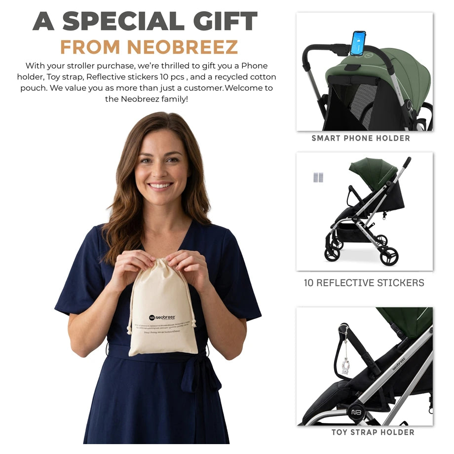 Neobreez Octa 360 Degree Reversible Stroller Compact Travel Stroller (Green/Black)