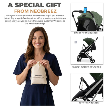 Neobreez Octa 360 Degree Reversible Stroller Compact Travel Stroller (Green/Black)