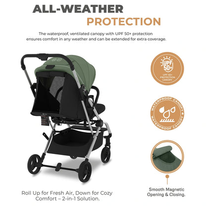 Neobreez Octa 360 Degree Reversible Stroller Compact Travel Stroller (Green/Black)