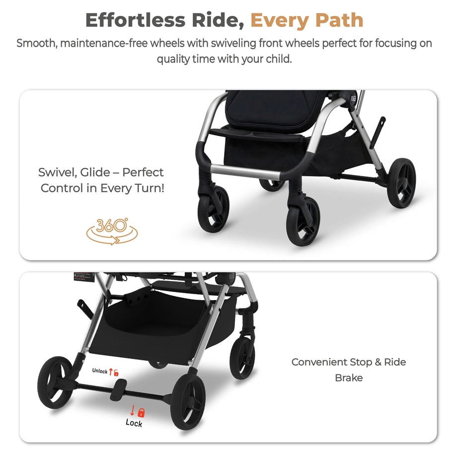 Neobreez Octa 360 Degree Reversible Stroller Compact Travel Stroller (Green/Black)