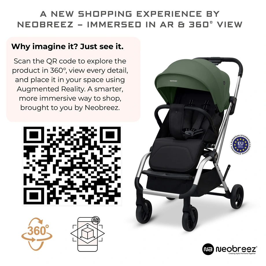 Neobreez Octa 360 Degree Reversible Stroller Compact Travel Stroller (Green/Black)