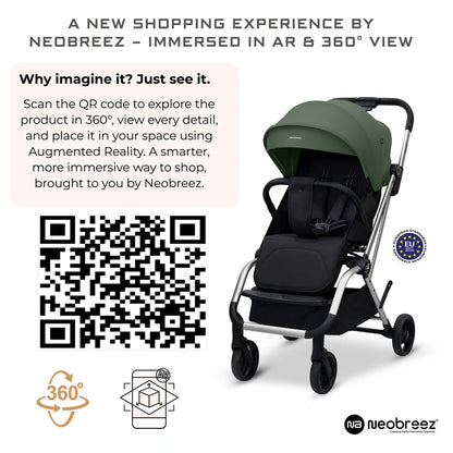 Neobreez Octa 360 Degree Reversible Stroller Compact Travel Stroller (Green/Black)