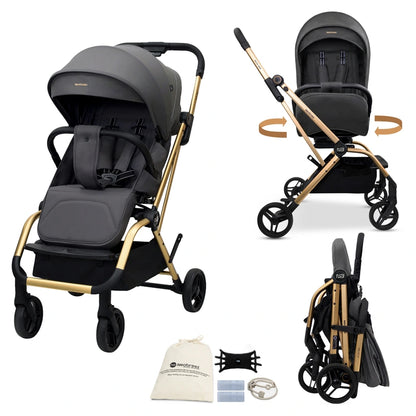 Neobreez Octa 360 Degree Reversible Stroller Travel Stroller (Grey)