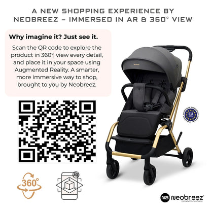 Neobreez Octa 360 Degree Reversible Stroller Compact Travel Stroller (Grey)