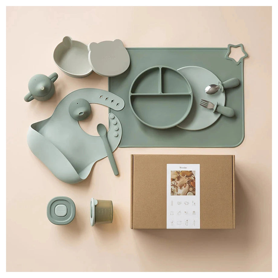 Moonkie Standard First Bites Gift Set (Sage/Mint)