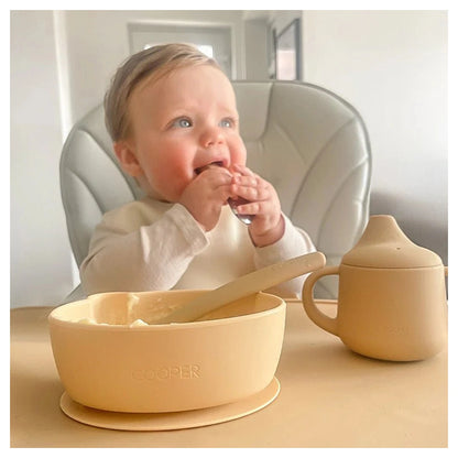 Moonkie Standard First Bites Gift Set (Croissant/Ivory)