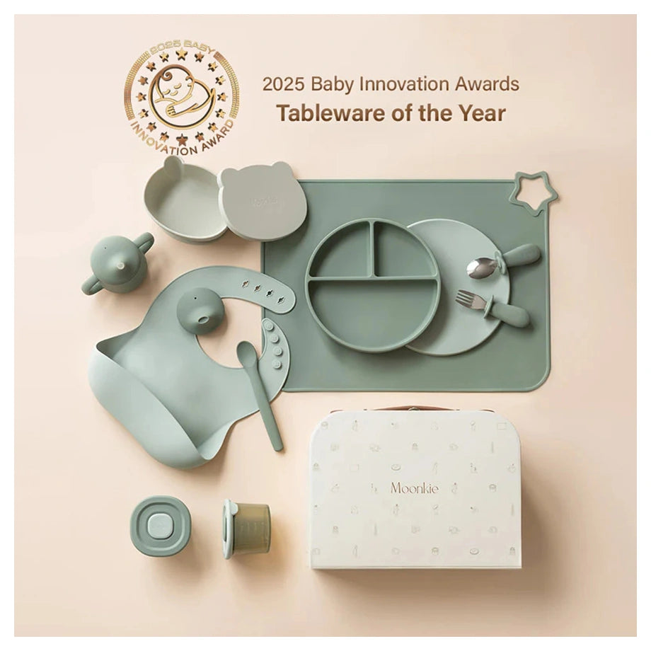 Moonkie Luxe First Bites Gift Set (Sage/Mint)