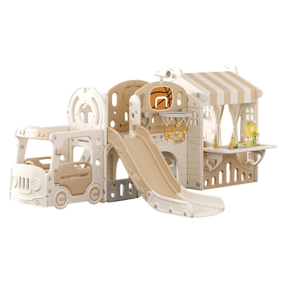 Little Angel Kids Playhouse With Slide (Coffee)