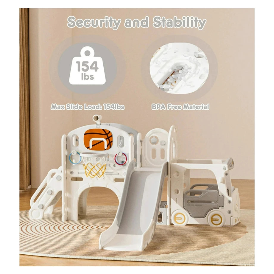 Little Angel Kids Playhouse With Slide (Coffee)