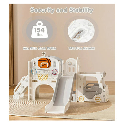 Little Angel Kids Playhouse With Slide (Coffee)