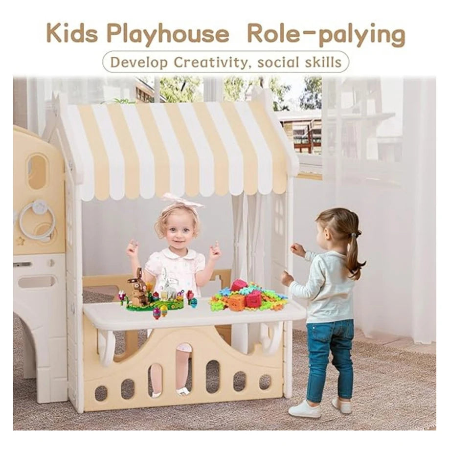 Little Angel Kids Playhouse With Slide (Coffee)