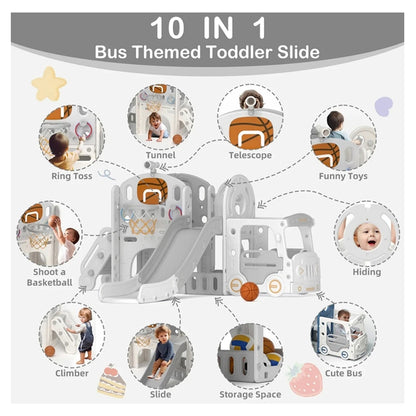 Little Angel Kids Playhouse With Slide (Grey)