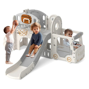 Little Angel Kids Playhouse With Slide (Grey)