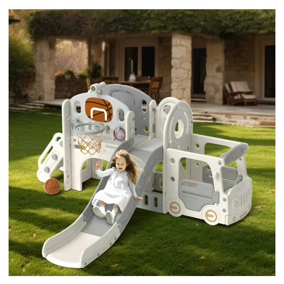 Little Angel Kids Playhouse With Slide (Grey)