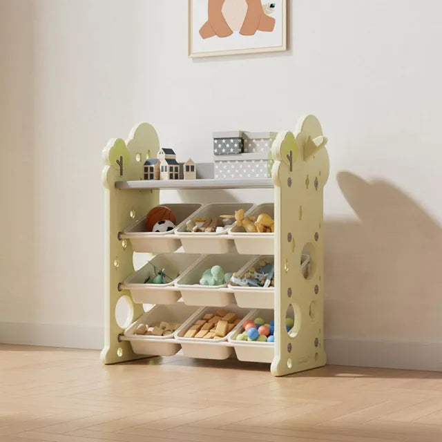 Little Angel Toys Organizer Cabinet With 9 Bins & Hook (Green)