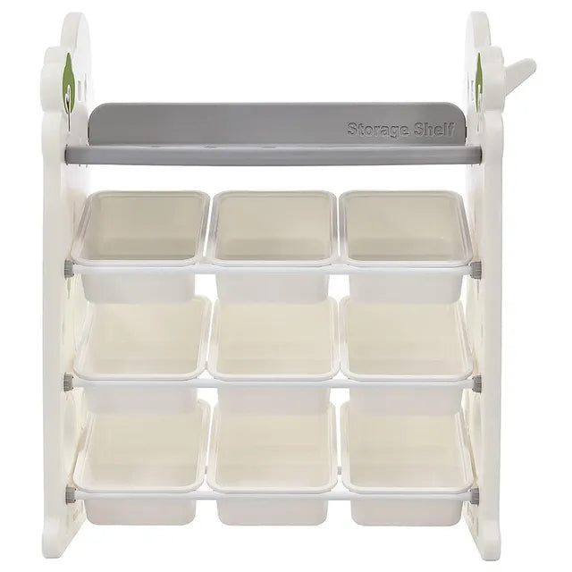 Little Angel Toys Organizer Cabinet With 9 Bins & Hook (White)