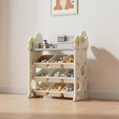 Little Angel Toys Organizer Cabinet With 9 Bins & Hook (White)